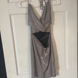 Sparkle Halter Silver Party Dress